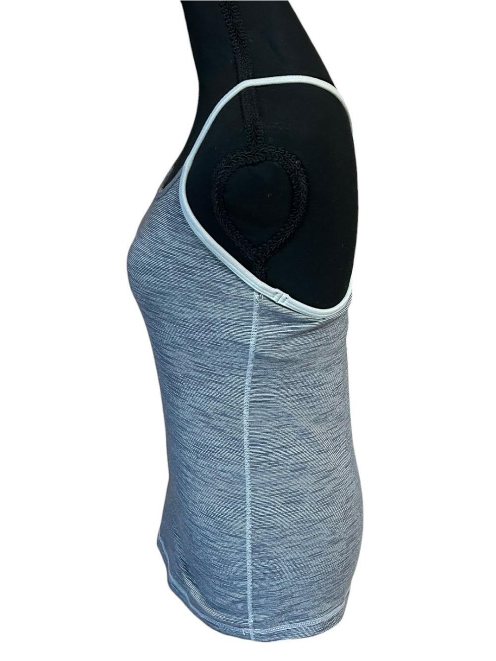 Lululemon Gray White Striped Racerback Tank Top Built In Bra Small - Picture 2 of 6